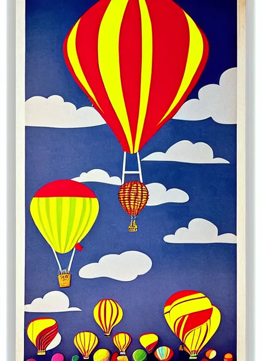 Image similar to turisk art modern poster hot air balloons