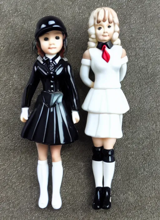 Image similar to 80mm resin detailed miniature of a school girl with black skirt, white blouse and gothic boots