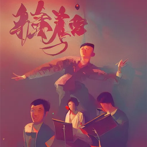 Prompt: Chinese Party Concert , artwork by Sergey Kolesov