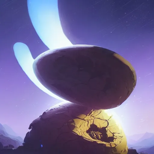 Prompt: alien egg on a black background, behance hd by jesper ejsing, by rhads, makoto shinkai and lois van baarle, ilya kuvshinov, rossdraws global illumination radiating a glowing aura global illumination ray tracing hdr render in unreal engine 5