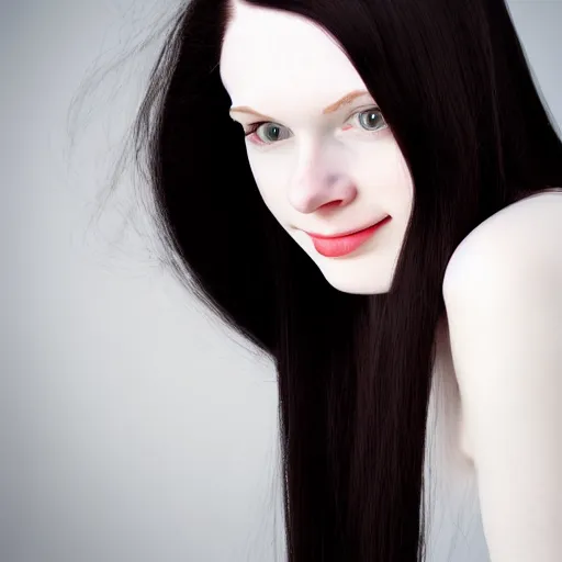 portrait of a beautiful pale skin female with long, Stable Diffusion