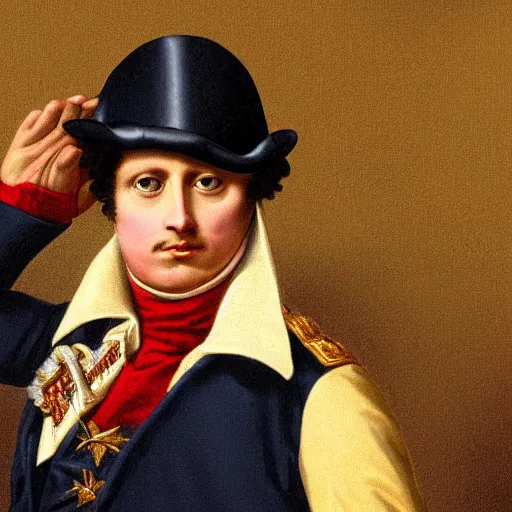 Prompt: napoleon bonaparte dabbing, 4 k, award winning photograph, highly detailed