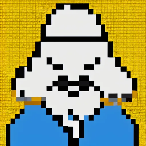 32x32 pixel art of an old grumpy ship captain, white