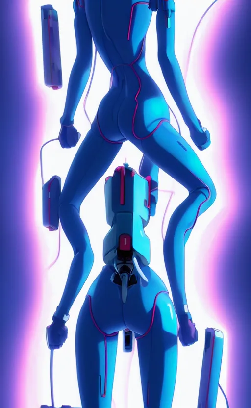 Image similar to a fullbody portrait of rei ayanami unit 0 evangelion, neon genesis : : blue hair, wearing a plug suit, skintight, standing on top of an eva : : by ilya kuvshinov, rossdraws, artgerm, sola digital arts, anti aliasing, raytracing : :