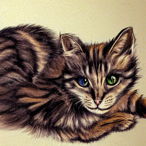 Prompt: furry girl lying cat version anime style hyperrealism