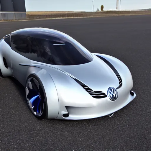 Prompt: a volkswagen concept car made for trackdays in a showroom