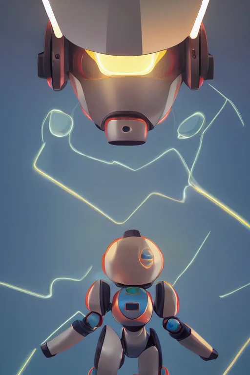 Image similar to metabots medabots medarotto medarot robot minimalist comics, behance hd by jesper ejsing, by rhads, makoto shinkai and lois van baarle, ilya kuvshinov, rossdraws global illumination ray tracing hdr radiating a glowing aura