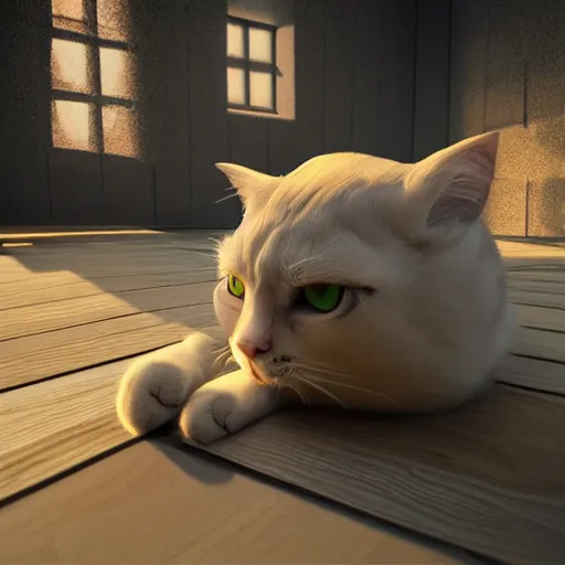 Image similar to adorable cat, unreal engine, dynamic light