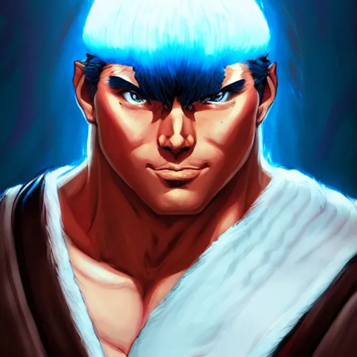 Image similar to a portrait of an american ryu from street fighter 2, art by lois van baarle and loish and ross tran and rossdraws and sam yang and samdoesarts and artgerm, digital art, highly detailed, intricate, sharp focus, trending on artstation hq, deviantart, unreal engine 5, 4 k uhd image