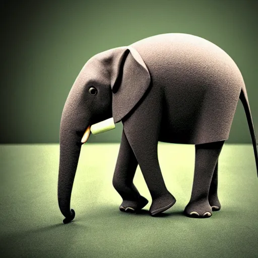 Prompt: Elephant with bionic spider legs