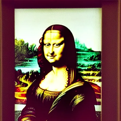 Image similar to monalisa crawling emerged from painting