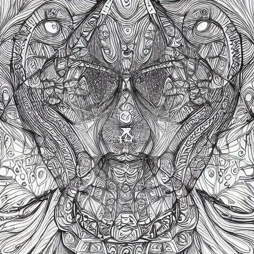 Image similar to Geometrically surreal hole, extremely high detail, photorealistic, intricate line drawings, dotart, album art in the style of James Jean