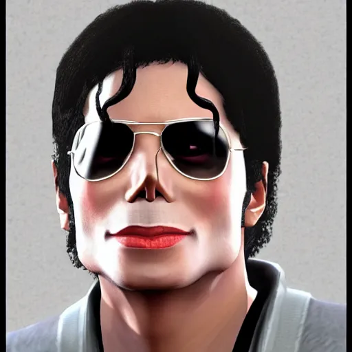 Image similar to michael jackson, gta character, detailed face