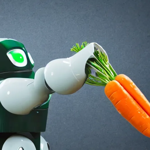 Image similar to robot eating a carrot