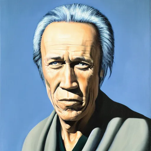 Prompt: painting of david carradine by rene magritte, hd, 4 k, detailed, award winning