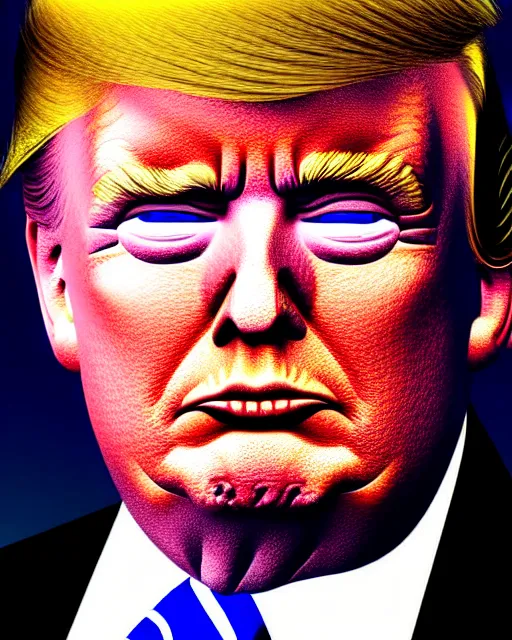 Image similar to digital art, portrait of donald trump sweating profusely, by alan bean, by ross tran, ultra detailed, character design, concept art, trending on artstation,