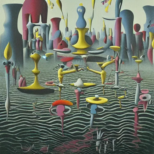 Image similar to Temple of the new gods. Yves Tanguy.