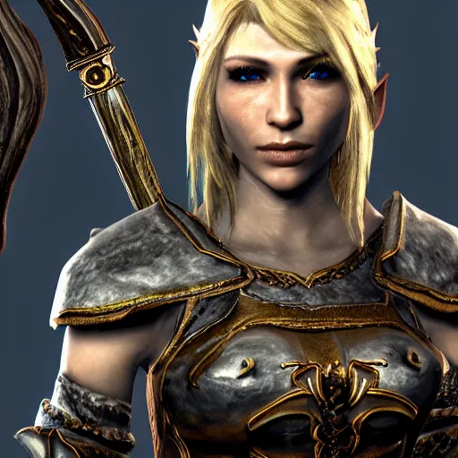 Image similar to professional photo of an female skyrim high elf, real, high definition, 4k, hdr, ultra detailed