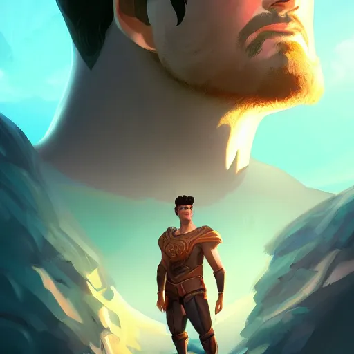 Image similar to Portrait of Karl Urban as Heracles, the greek demigod, mattepainting concept Blizzard pixar maya engine on stylized background splash comics global illumination lighting artstation lois van baarle, ilya kuvshinov, rossdraws