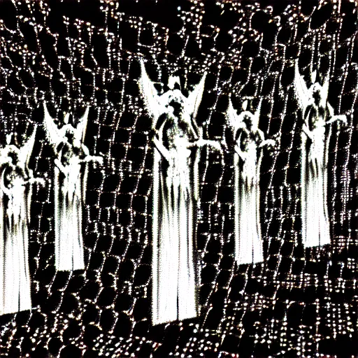 Image similar to vhs static overlay of sign of the cross, angel apparitions, vhs, 1 9 9 0, highly realistic, highly detailed, vhs noise static, black and white, vhs glitch