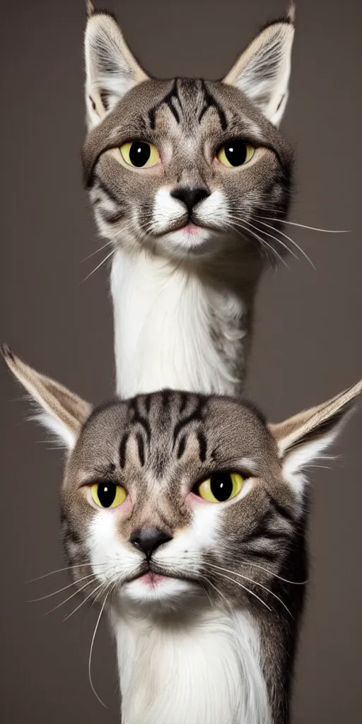 Image similar to a feline llama - cat - hybrid, animal photography