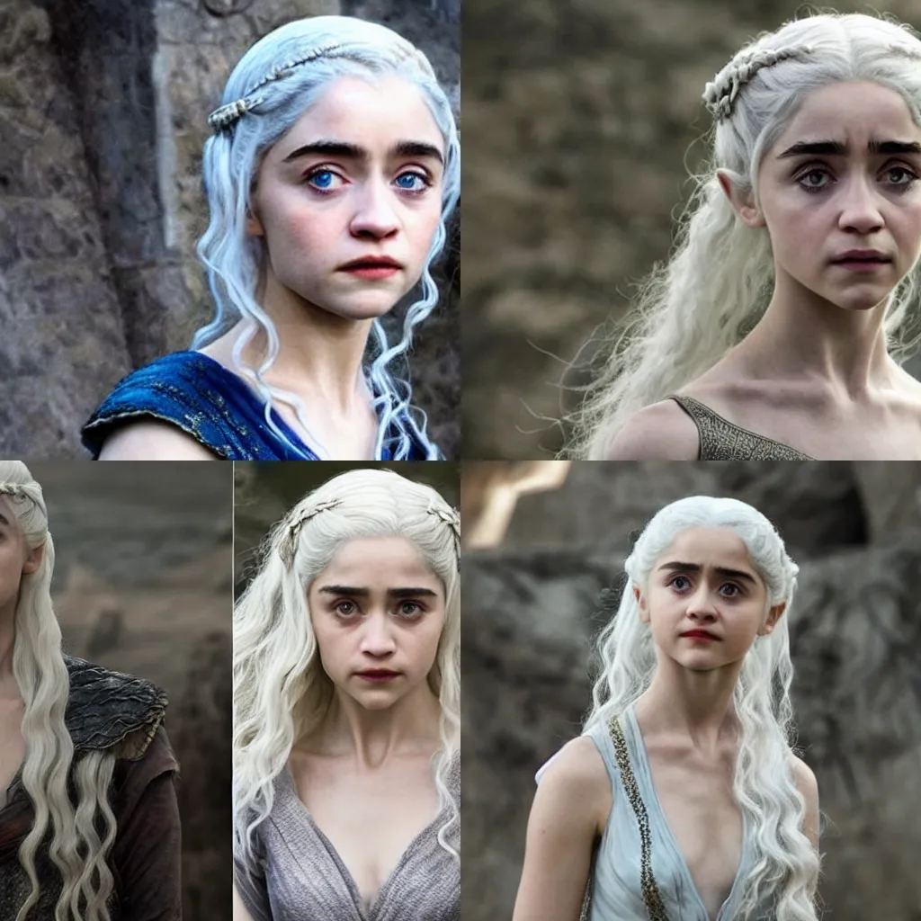 Prompt: Natalia Dyer as Daenerys Targaryen