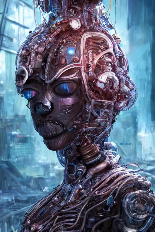 Image similar to a girl in a closed helmet in a biopunk costume consisting of swollen muscles, tendons, bones joints, protruding pistons. masterpiece 4k digital illustration by Scott M. Fischer, award winning, Artstation, Akira aesthetic, black background, intricate details, realistic, Hyperdetailed, 8k resolution