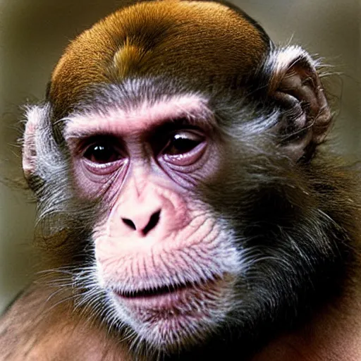 Prompt: tommy lee jones as a monkey, photograph