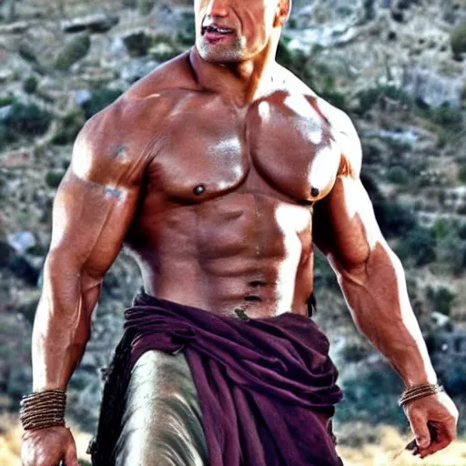 Image similar to Dwayne Johnson as a Greek god