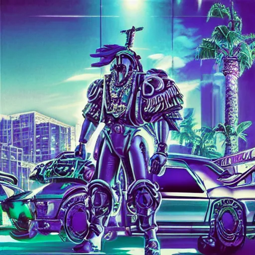 Prompt: vaporwave miami 8 0's warhammer 4 0 k digital art, by takehiko inoue and kim jung gi and hiroya oku by thomas kinkade 3 d high definition, trending on artstation, photorealistic, high resolution, 8 k, octane, hyper detailed, trending on deviantart insane details, intricate, elite, ornate, elegant trend, unreal engine