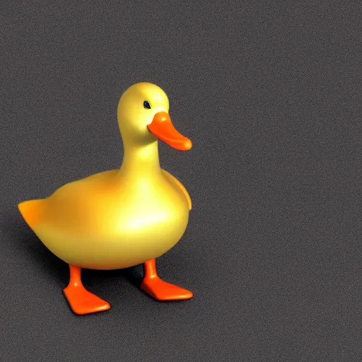 Prompt: a 3d render of a duck wearing a gold chain, the chain is around the ducks neck, digital art