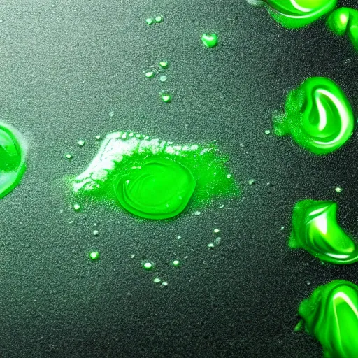 Image similar to brewing violent bubbling green fluid universe soup, green steam rising from soup