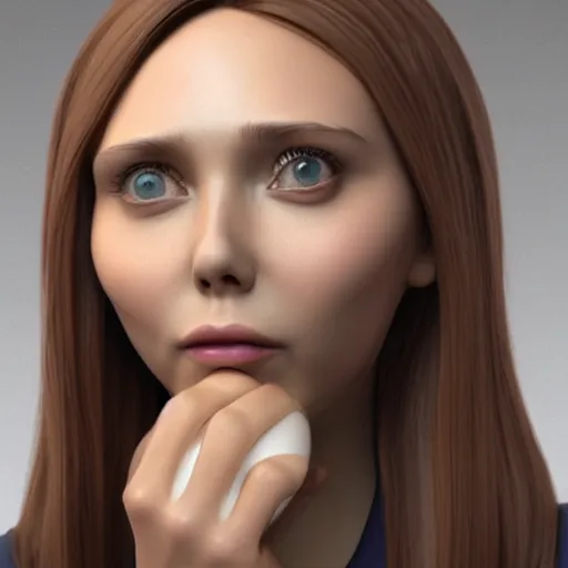 Image similar to 3 d render of an anthropomorphic lightbulb [ with an elizabeth olsen face ]!!, trending on cgsociety, zbrush, 4 k quality