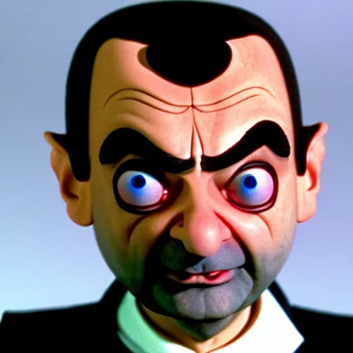 Image similar to mr. bean as dark emperor from star wars. movie still. cinematic lighting.