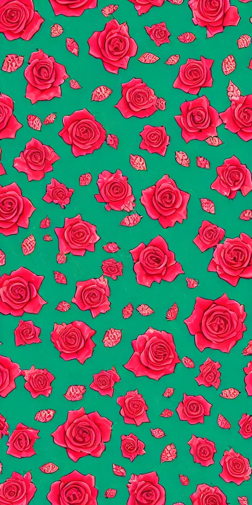 Image similar to seamless pattern of beautiful roses with leaves and throns, colourful, symmetrical, repeating 35mm photography