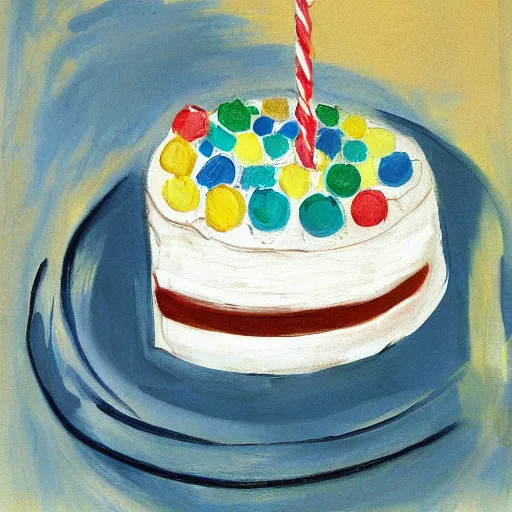 Image similar to birthday cake painting by matisse