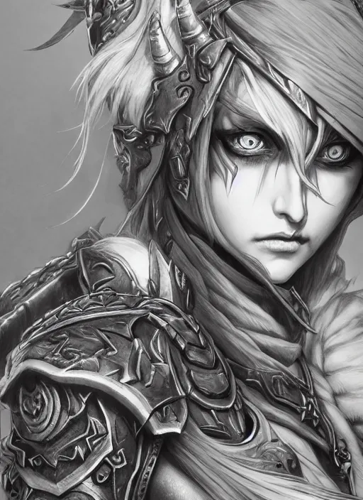 Image similar to close up portrait of sylvanas windrunner, powerful, domineering, stoic, masterful, intense, ultrafine hyperdetailed illustration by kim jung gi, irakli nadar, intricate linework, sharp focus, octopath traveler, yoji shinkawa, highly rendered, detailed, concept art