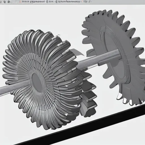 Prompt: A 3d view of a harmonic gear from few different angles. Detailed. Autodesk inventor, Solidworks. Animated. High quality 8k.