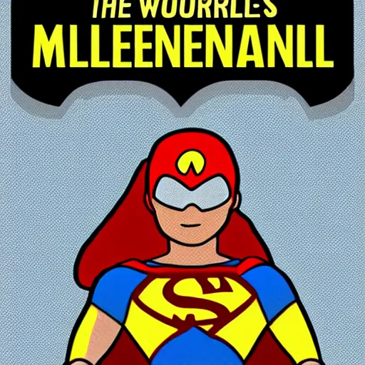 Prompt: the world's greatest superhero: the millennial kid