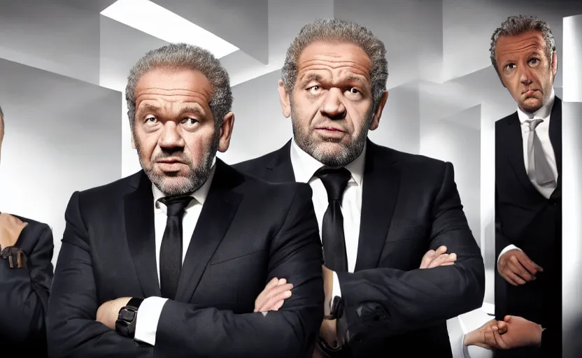 Prompt: alan sugar dream sequence. the apprentice. running. confusing