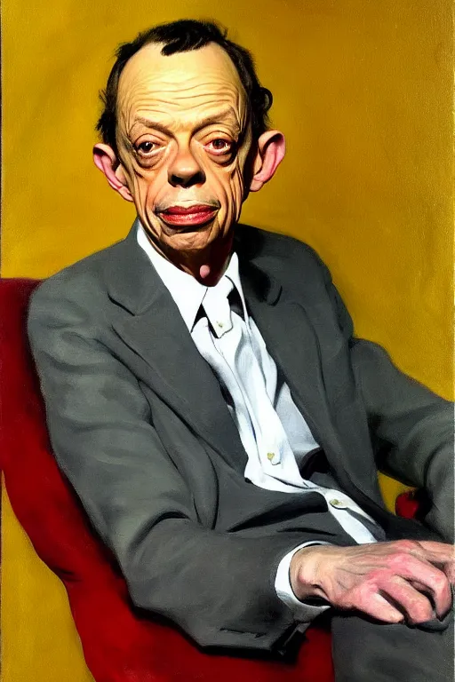 Image similar to portrait of don knotts sitting with full face full figure seductive sensual alluring attractive, in the style of expressionism, artstation, trending, andrew wyeth, jamie wyeth, john singer sargent,