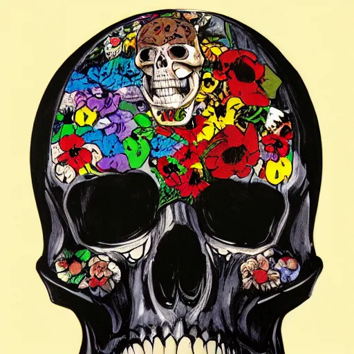 Prompt: portrait painting Disney skull skeleton, comic book, highly detailed, art by Singer Sargent and damien hirst