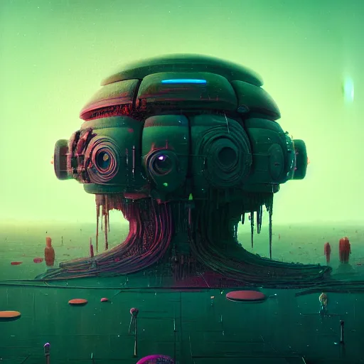 Image similar to existential dread, intricate, abstract, sci-fi, wacky, dreadful, horror, by Tooth Wu, by WLOP, by Beeple, by Dan Mumford, by Greg Rutkowski, Octane Render, digital painting highly detailed