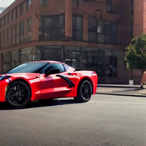 Image similar to photo of a 2 0 2 3 chevrolet corvette parked in the city