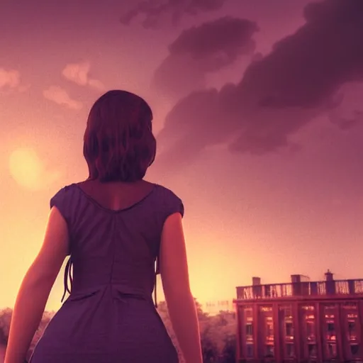 Image similar to a beautiful Cotton Mill Girl, symmetrical, centered, dramatic angle, ornate, details, smooth, sharp focus, illustration, realistic, cinematic, artstation, award winning, rgb , unreal engine, octane render, cinematic light, macro, depth of field, blur, red light and clouds from the back, highly detailed epic cinematic concept art CG render made in Maya, Blender and Photoshop, octane render, excellent composition, dynamic dramatic cinematic lighting, aesthetic, very inspirational, arthouse by Henri Cartier Bresson