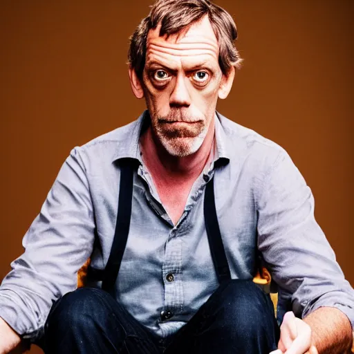 Image similar to photo of hugh laurie as a muppet, sigma 35 mm f/1.4