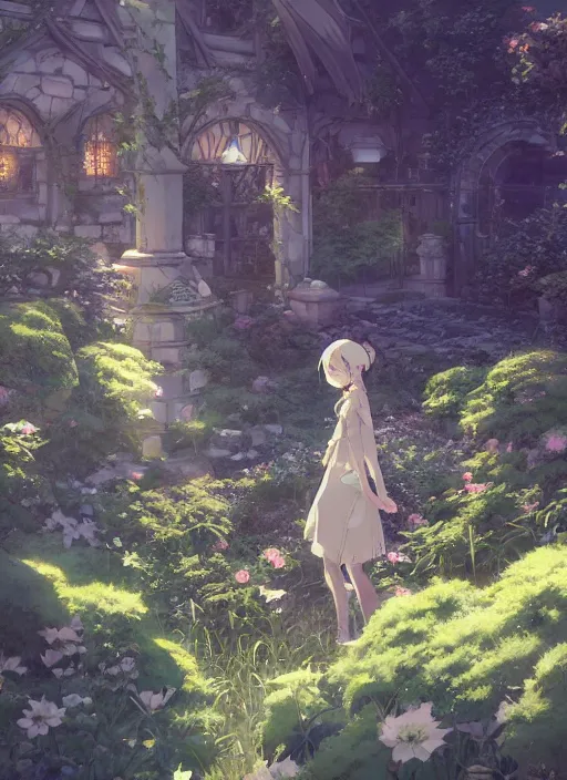 Image similar to the emerald herald in the garden, intricate, tone mapped, highly detailed, digital painting, pixiv, concept art, smooth, sharp focus, illustration, by makoto shinkai and akihiko yoshida