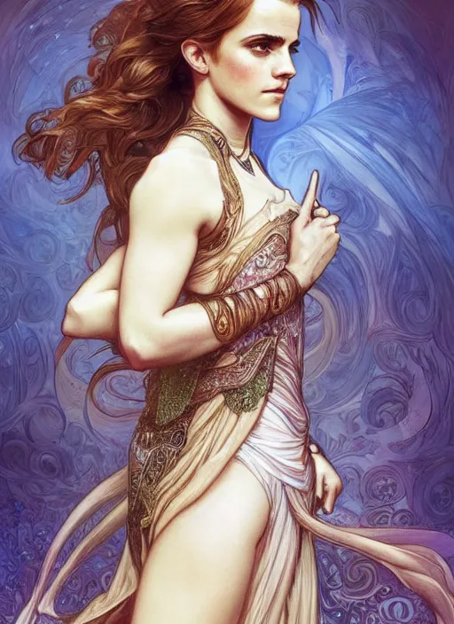 Prompt: Emma Watson as Driada, full body shot, cute, fantasy, intricate, elegant, highly detailed, digital painting, 4k, HDR, concept art, smooth, sharp focus, illustration, art by alphonse mucha,artgerm, H R Giger