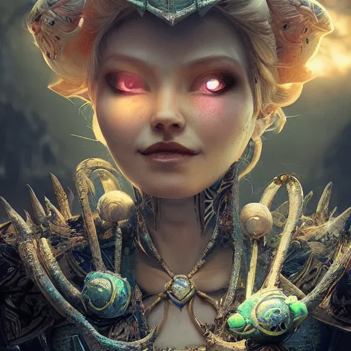 Image similar to elsa corrupted by Nurgle from warhammer, intricate artwork by Tooth Wu and wlop and beeple. octane render, trending on artstation, greg rutkowski very coherent symmetrical artwork. cinematic, hyper realism, high detail, octane render