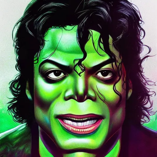 Prompt: a photo of michael jackson as the incredible hulk, hyperdetailed, artstation, digital art, photorealism, accurate, 8k,